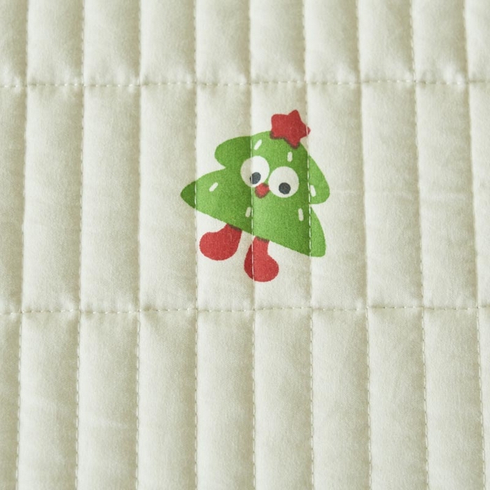 91家纺网 家纺一手货源 找家纺 子由家居 2025新款水洗邹邹纱小清新床盖 床盖-圣诞树