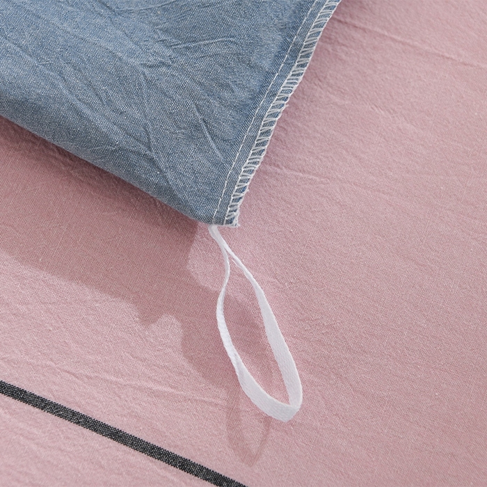 91家纺网 家纺一手货源 找家纺 润淳家居 2025新款A类全棉水洗棉四件套三件套 米菲 粉