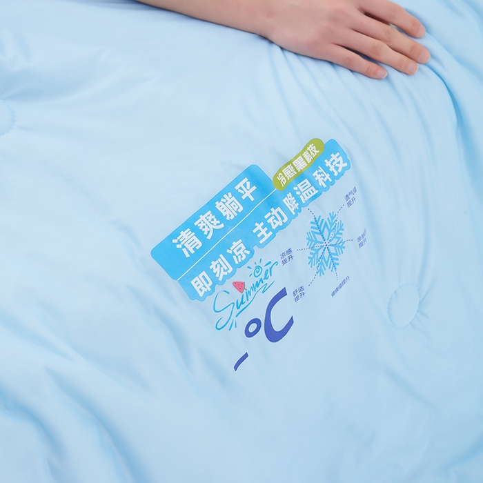 91家纺网 家纺一手货源 找家纺 优布加2025新款亲肤舒适凉感丝夏被夏凉被空调被 冰凉蓝色