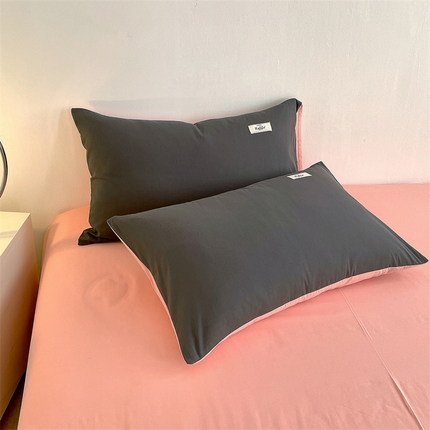 91家纺网 家纺一手货源 找家纺 （总）798家纺 2025新款全棉13070纯色双拼系列单枕套