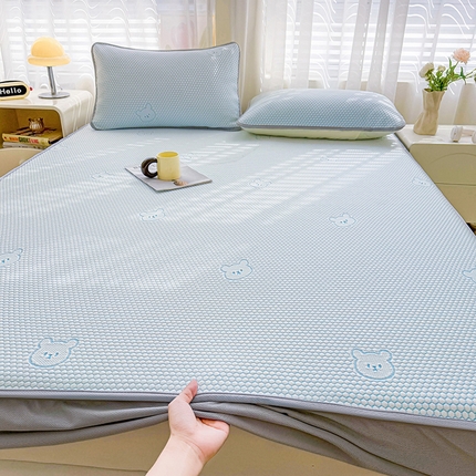 眠势力 2025新款冰豆豆床笠款凉席夏季凉感冰丝软席子 冰皮熊兰-床笠款