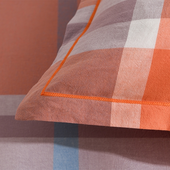 91家纺网 家纺一手货源 找家纺 润淳家居 2025新款A类全棉水洗棉四件套三件套 爱丁堡 桔