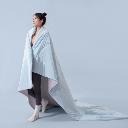 栩裕纺织2025新款锦纶凉感雪糕夏被夏凉被空调被 天空蓝+高级灰