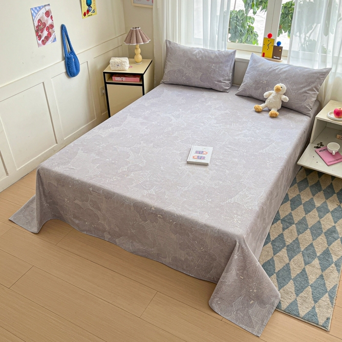 91家纺网 家纺一手货源 找家纺 莱通2025新款原棉老粗布床单 卿卿佳人