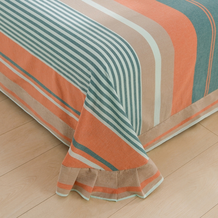 91家纺网 家纺一手货源 找家纺 润淳家居 2025新款A类全棉水洗棉四件套三件套 风华 绿