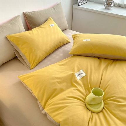 91家纺网 家纺一手货源 找家纺 （总）798家纺 2025新款全棉13070纯色双拼系列单枕套