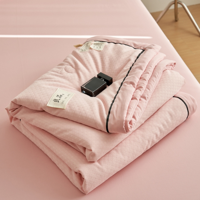 91家纺网 家纺一手货源 找家纺 子由家居 2025新款雪花棉提花大豆被被子被芯 雪花棉-浅粉