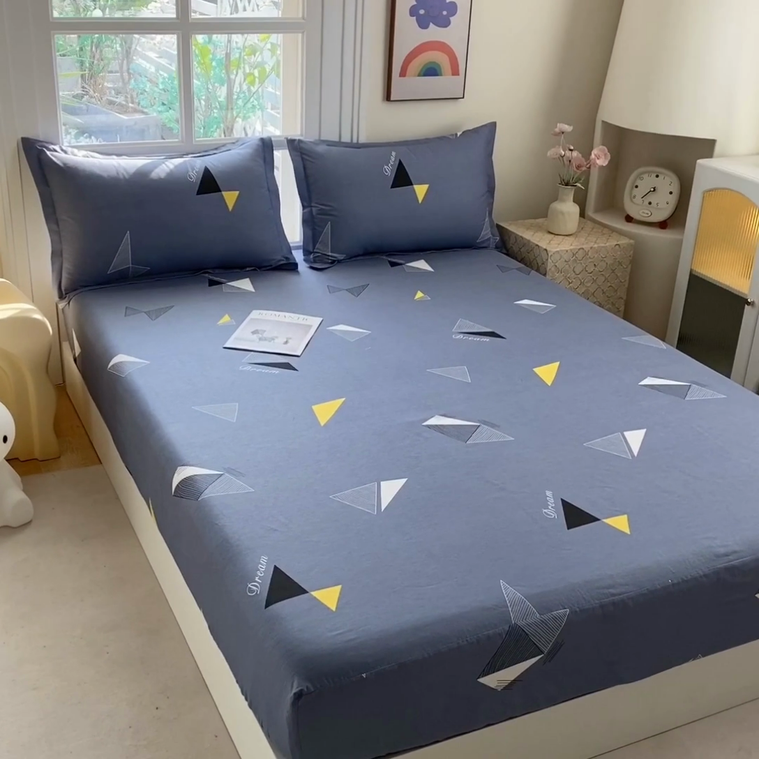 91家纺网 家纺一手货源 找家纺 凌云2025新款13372A类全棉床笠    英伦时尚