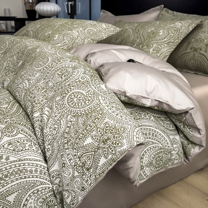 倾慕家纺 2025新款60S提花全棉四件套 皇室贵族绿