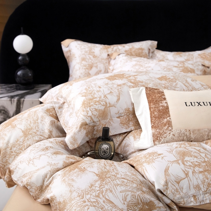 91家纺网 家纺一手货源 找家纺 2025春夏新款【奥斯汀】红金裸盖™棉全棉纯棉红金裸盖棉四件套 （标准号全网控价（折后券后）不低于199元） 奥斯汀-卡其