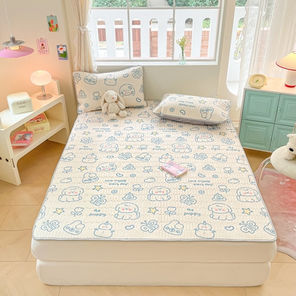 川悦生活 2025新款小阪凉感丝印花凉席狗吖故事