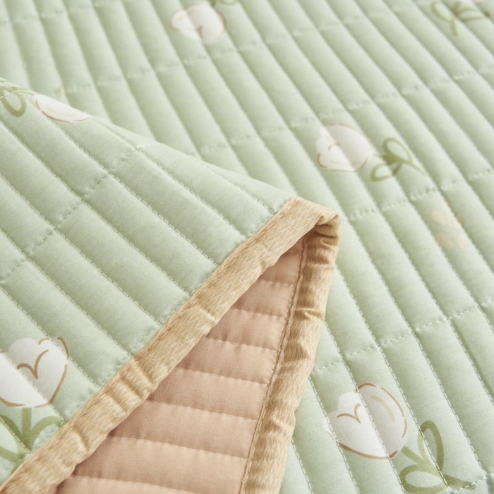 91家纺网 家纺一手货源 找家纺 子由家居 2025新款纯棉印花夹棉床盖 棉花被-新疆棉