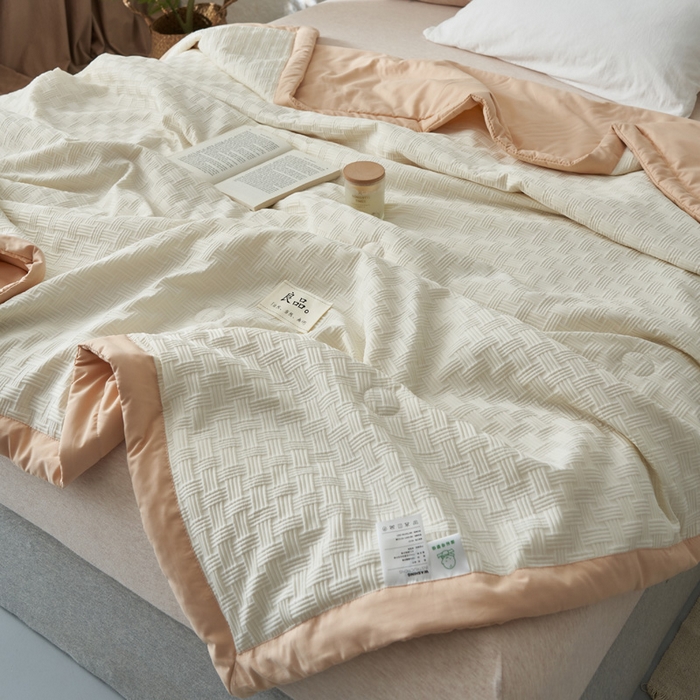 91家纺网 家纺一手货源 找家纺 子由家居 2025新款良品格大豆纤维夏被被子被芯 良品格-杏色