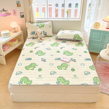 川悦生活 2025新款小阪凉感丝印花凉席夏日恐龙