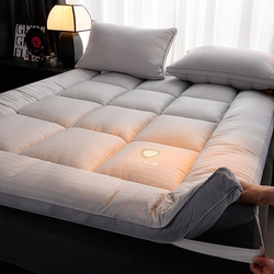 91家纺网 家纺一手货源 找家纺 （总）招财狼 2025新款亲肤磨毛床垫,淡雅灰,珍珠白