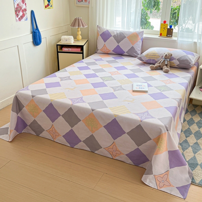 91家纺网 家纺一手货源 找家纺 莱通2025新款原棉老粗布床单 一路有你