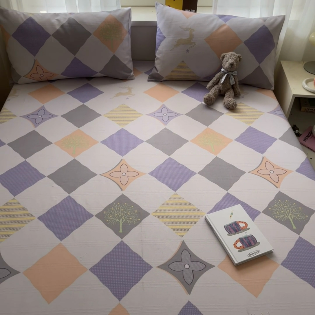 91家纺网 家纺一手货源 找家纺 莱通2025新款原棉老粗布床单 一路有你