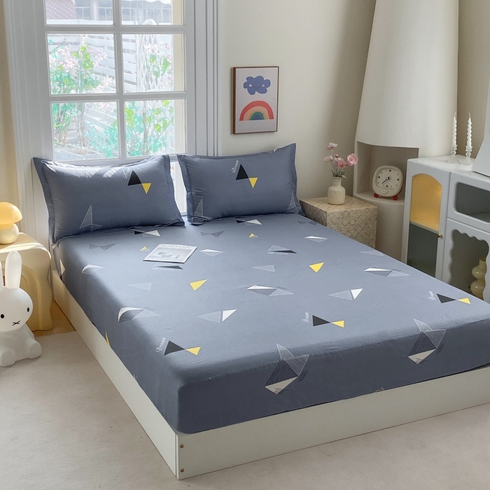 91家纺网 家纺一手货源 找家纺 凌云2025新款13372A类全棉床笠    英伦时尚