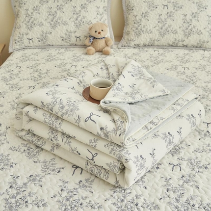 子由家居 2025新款凉感丝豆豆夏被四件套 凉感豆豆被-语叶