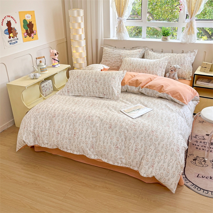 91家纺网 家纺一手货源 找家纺 大吉 2025新款100全棉纯棉喷气小清新被套四件套纯棉三件套床笠四件套单被套单枕套 花园兔