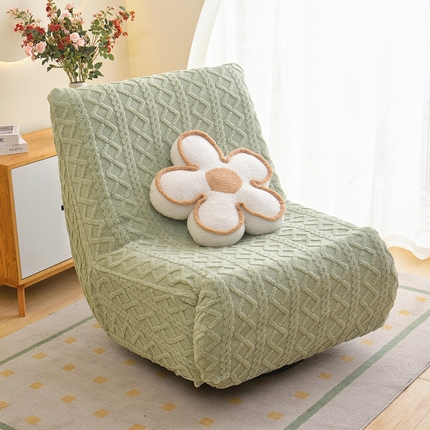 91家纺网 家纺一手货源 找家纺 启博家纺 2025新款提花绒功能款毛毛虫沙发套 果绿