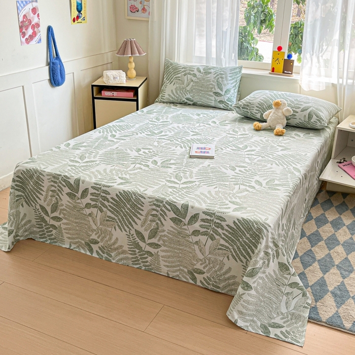 91家纺网 家纺一手货源 找家纺 莱通2025新款原棉老粗布床单 叶青春