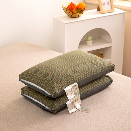 91家纺网 家纺一手货源 找家纺 （总）枕之坊 2025新款全棉色织水洗棉双拼简格荞麦枕