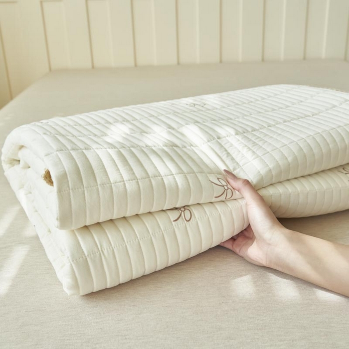 91家纺网 家纺一手货源 找家纺 子由家居 2025新款水洗邹邹纱小清新床盖 床盖-蝴蝶结