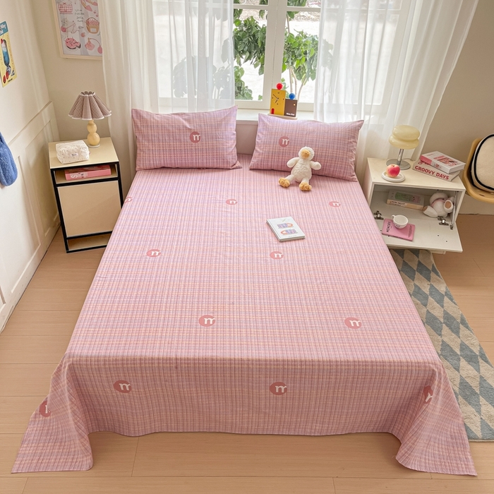 91家纺网 家纺一手货源 找家纺 莱通2025新款原棉老粗布床单 格境