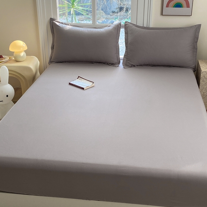 91家纺网 家纺一手货源 找家纺 凌云2025新款13372A类全棉床笠    简约灰