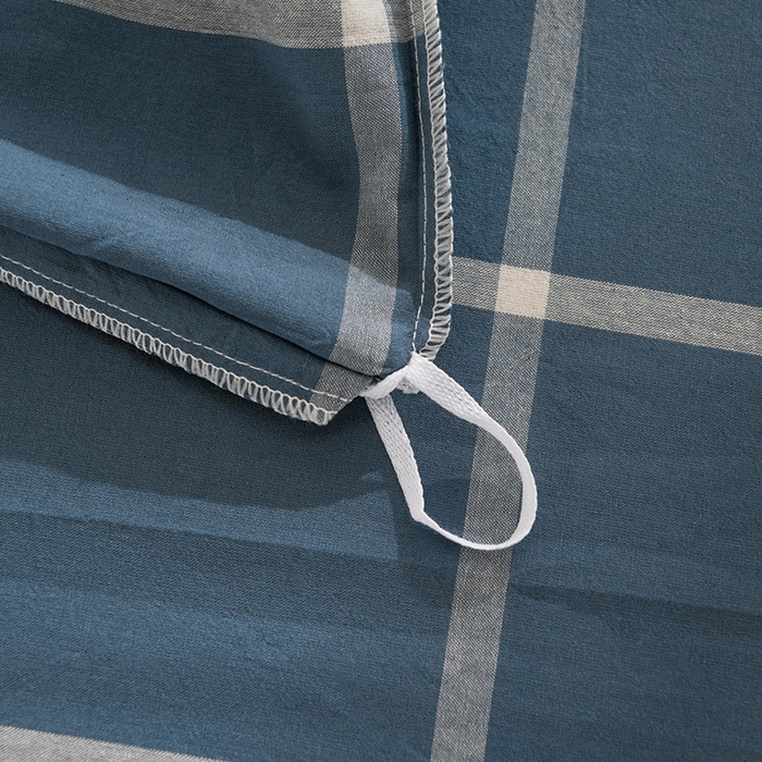 91家纺网 家纺一手货源 找家纺 润淳家居 2025新款A类全棉水洗棉四件套三件套 马卡龙 大格灰