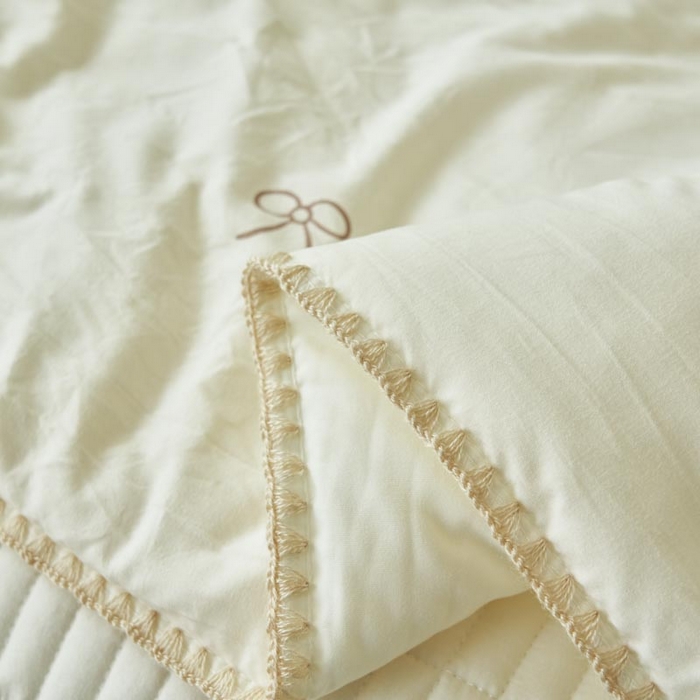 91家纺网 家纺一手货源 找家纺 子由家居 2025新款水洗邹邹纱小清新大豆纤维夏被被子被芯 夏被-蝴蝶结