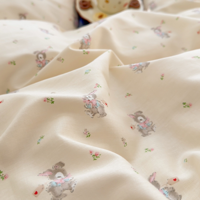 91家纺网 家纺一手货源 找家纺 总花西夫人2025新款13372纯棉印花全棉四件套床单床笠款