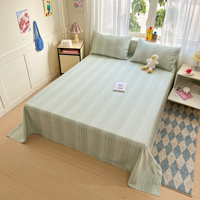 91家纺网 家纺一手货源 找家纺 莱通2025新款原棉老粗布床单 优雅瞬间