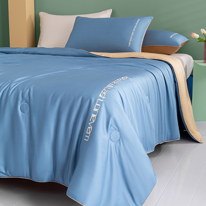 91家纺网 家纺一手货源 找家纺 （总）子由家居 2025新款水洗真丝轻奢绣花系列夏被四件套