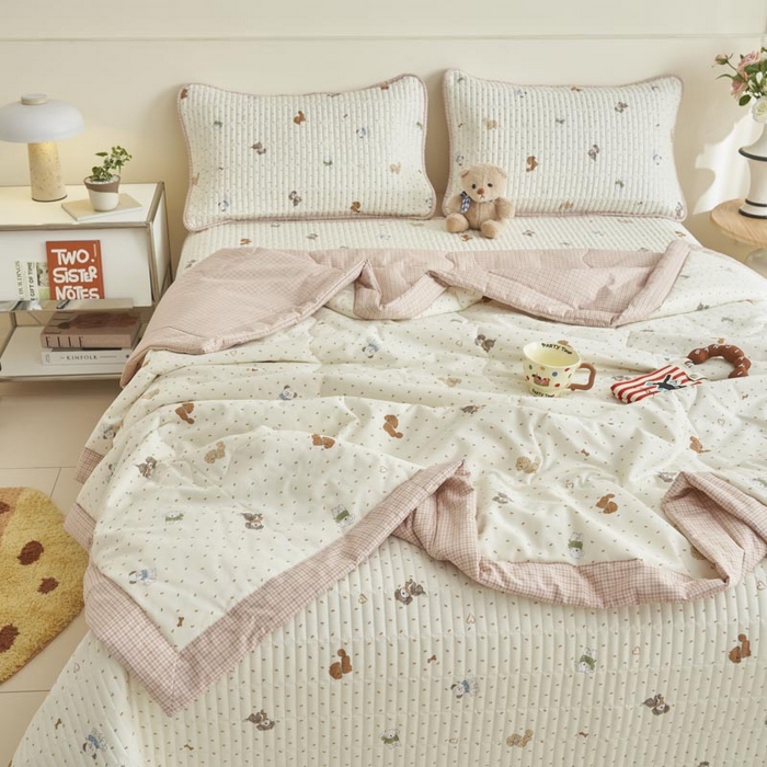 91家纺网 家纺一手货源 找家纺 子由家居 2025新款纯棉新疆棉花被被子被子 棉花被-萌宠小狗