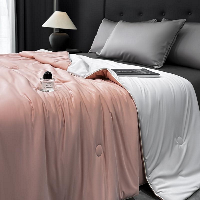 91家纺网 家纺一手货源 找家纺 子由家居 2025新款锦纶凉感大豆纤维夏被被子被芯 即刻凉感-浅豆沙