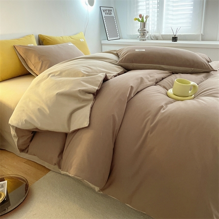91家纺网 家纺一手货源 找家纺 （总）798家纺 2025新款全棉13070纯色双拼系列单被套场景二