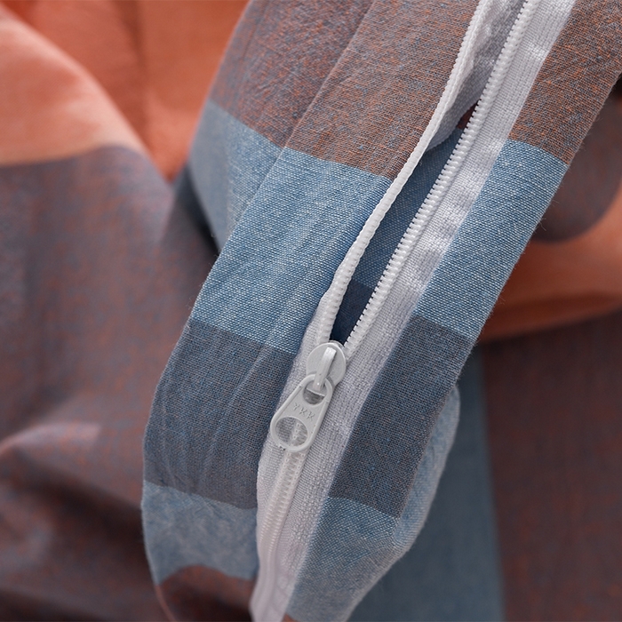 91家纺网 家纺一手货源 找家纺 润淳家居 2025新款A类全棉水洗棉四件套三件套 爱丁堡 桔