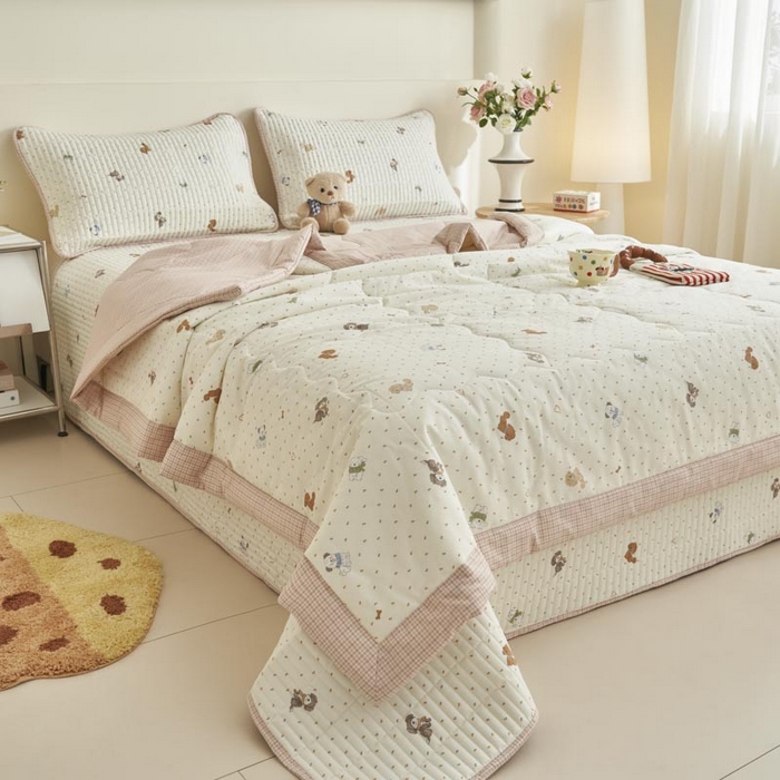 91家纺网 家纺一手货源 找家纺 子由家居 2025新款纯棉新疆棉花被被子被子 棉花被-萌宠小狗