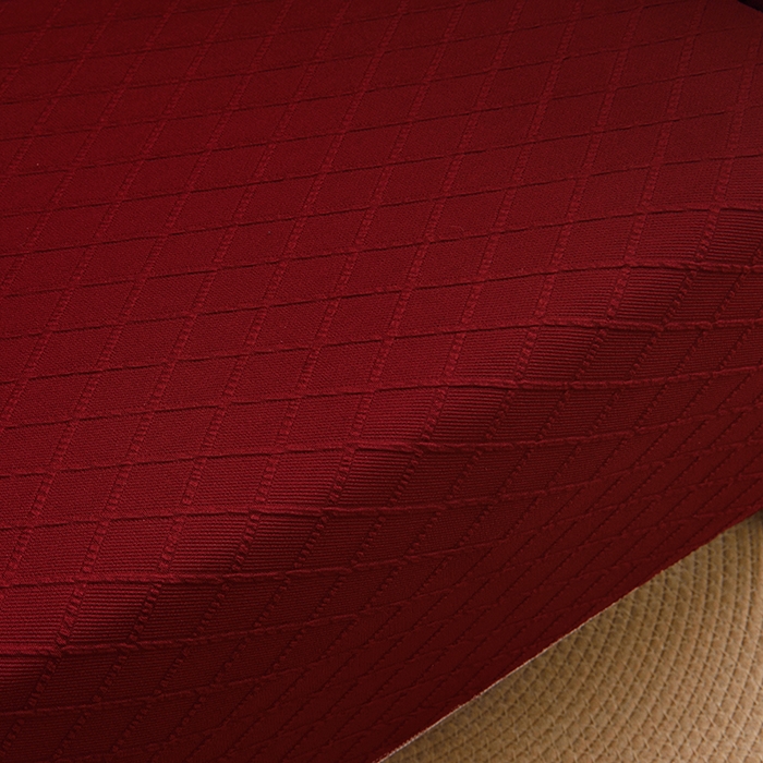 91家纺网 家纺一手货源 找家纺 启博家纺 2025新款针织菱形格半圆卡座沙发套 酒红