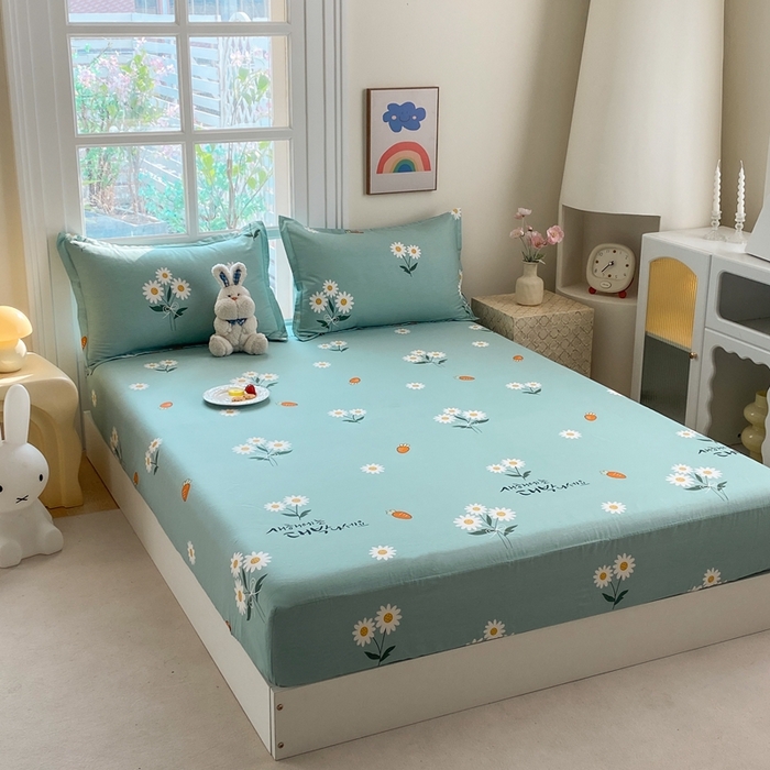 91家纺网 家纺一手货源 找家纺 凌云2025新款13372A类全棉床笠    小雏菊