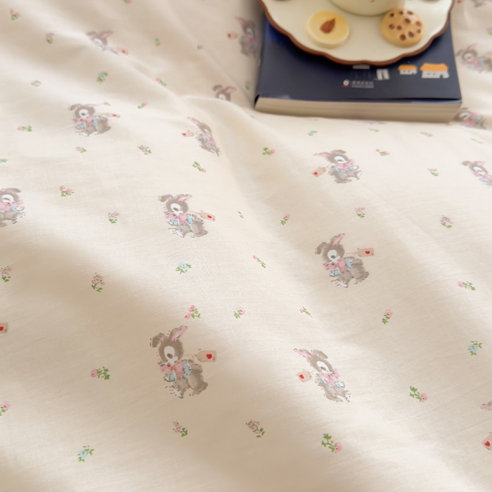 91家纺网 家纺一手货源 找家纺 总花西夫人2025新款13372纯棉印花全棉四件套床单床笠款