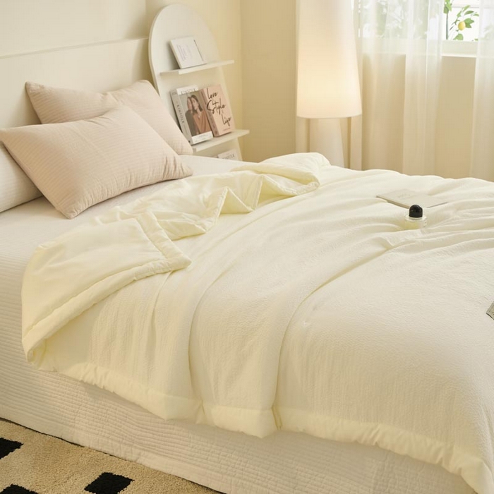 91家纺网 家纺一手货源 找家纺 （总）子由家居 2025新款双层邹邹格大豆纤维夏被被子夏被