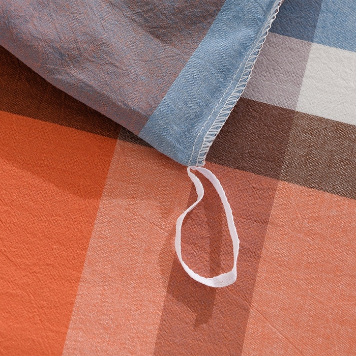 91家纺网 家纺一手货源 找家纺 润淳家居 2025新款A类全棉水洗棉四件套三件套 爱丁堡 桔