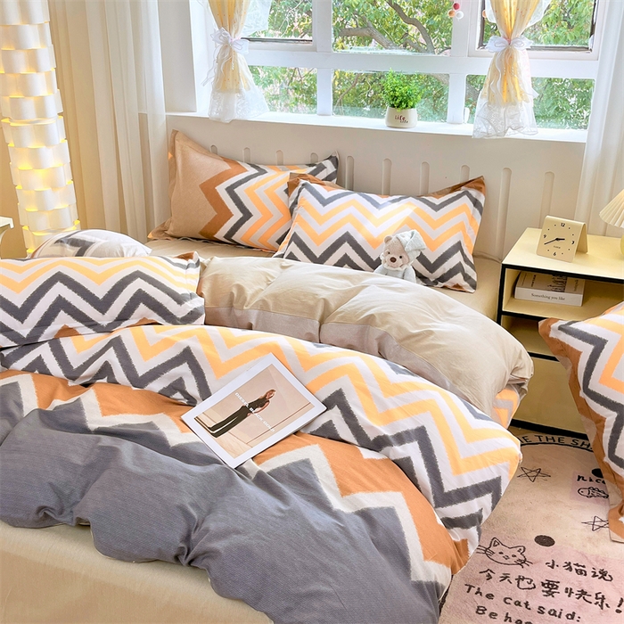 91家纺网 家纺一手货源 找家纺 大吉 2025新款100全棉纯棉喷气小清新被套四件套纯棉三件套床笠四件套单被套单枕套 巴洛克