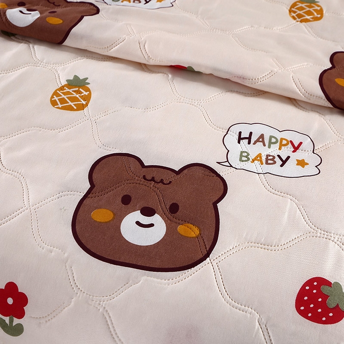 91家纺网 家纺一手货源 找家纺 富之纹家纺 2025新款钻石绒亲肤棉超声波夏被夏凉被空调被压花礼品直播引流爆款  呆萌熊