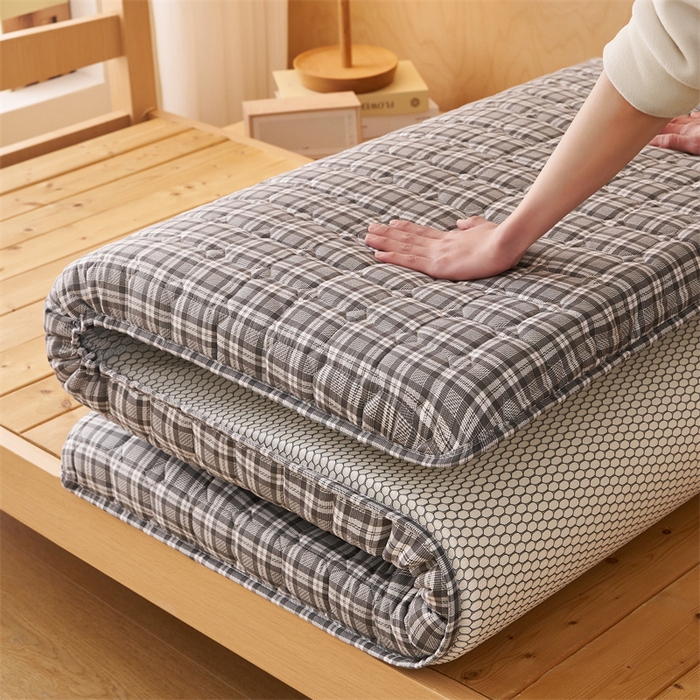 91家纺网 家纺一手货源 找家纺 艺博床垫 2025新款水洗棉棉花学生床垫 深灰格