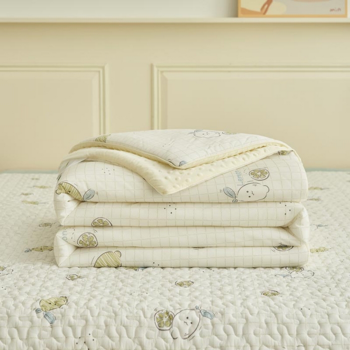 91家纺网 家纺一手货源 找家纺 子由家居 2025新款凉感丝豆豆夏被四件套 凉感豆豆被-小可爱