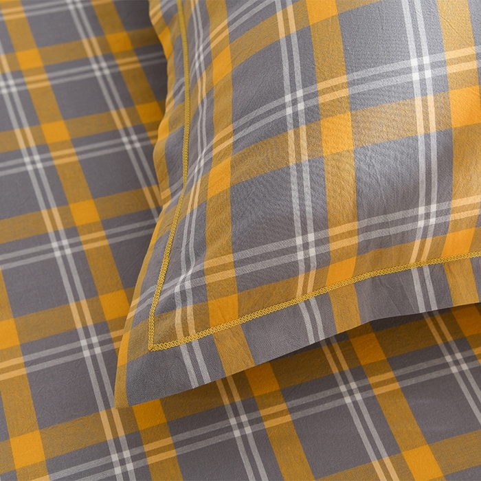 91家纺网 家纺一手货源 找家纺 润淳家居 2025新款A类全棉水洗棉四件套三件套 芳华 黄